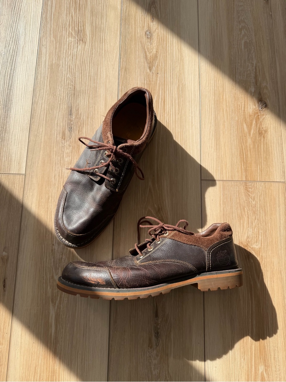 Timberland Men's Dark Brown Leather Lace-Up Oxfords